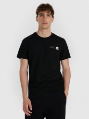 4F T-shirt regular z nadrukiem męski - czarny M. Czarne t-shirty sportowe 4F, bez wzorów, z bawełny, bez ramiączek. Za 49.99 zł.