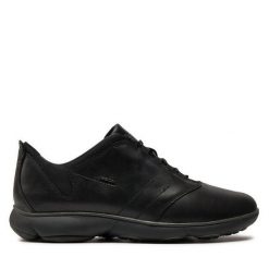 Półbuty Geox. Czarne eleganckie półbuty Geox, bez wzorów, bez obcasa, bez zapięcia. Za 469.99 zł.