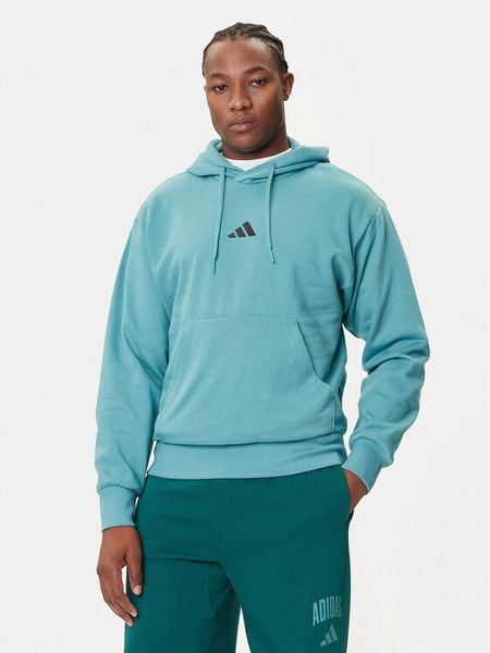 Adidas Bluza Essentials Feelcozy JX5659 Turkusowy Regular Fit. Niebieskie bluzy Adidas, m, bez wzorów, z bawełny, bez kaptura. Za 159.99 zł.