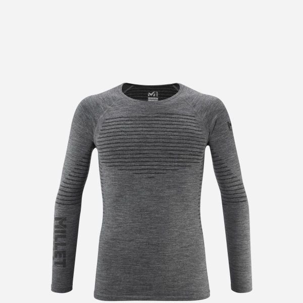 Koszulka termoaktywna męska merino MILLET Drynamic Warm Ls Tee M. Szare bielizna termoaktywna Millet, na zimę, l, bez wzorów, z dzianiny, bez ramiączek, trekkingowe. Za 259.00 zł.