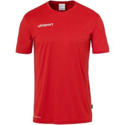 Koszulka Uhlsport Essential. Czerwone t-shirty sportowe Uhlsport, bez wzorów, bez ramiączek, do piłki nożnej. Za 109.50 zł.