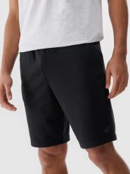4F Spodenki dresowe regular męskie - czarne XL. Czarne krótkie spodenki sportowe 4F, l, bez wzorów, z bawełny. Za 79.99 zł.