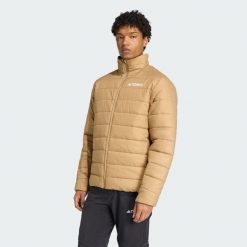 Kurtka ocieplana Terrex Multi Essentials. Brązowe kurtki Adidas, uniwersalny, bez wzorów, z puchu, bez kaptura. Za 399.00 zł.