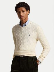 Polo Ralph Lauren Sweter 710876762010 Kremowy Regular Fit. Białe swetry rozpinane Polo Ralph Lauren, m, bez wzorów, z wełny, bez kołnierzyka, bez ramiączek. Za 1,199.00 zł.