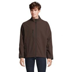 Kurtka Męska Relax Soft Shell. Brązowe kurtki SOL'S, m, bez wzorów, bez kaptura. Za 219.99 zł.