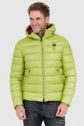 BLAUER Jasnozielona puchowa kurtka męska Virgil z kapturem. Zielone kurtki Blauer USA, l, bez wzorów, z nylonu, z kapturem. W wyprzedaży za 699.99 zł.