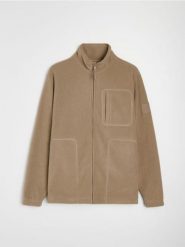 Rozpinana bluza polarowa ze stójką - brązowy. Brązowe bluzy bez kaptura Sinsay, l, bez wzorów, z polaru, bez kaptura. Za 59.99 zł.