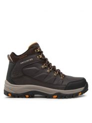 Skechers Trapery Daggett 204642/CHOC Brązowy. Brązowe trapery Skechers, ze skóry, bez zapięcia. Za 299.99 zł.