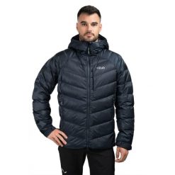 Kurtka trekkingowa puchowa męska Glaceon Pro. Brązowe kurtki RAB, na zimę, m, bez wzorów, z puchu, bez kaptura. Za 1,259.99 zł.