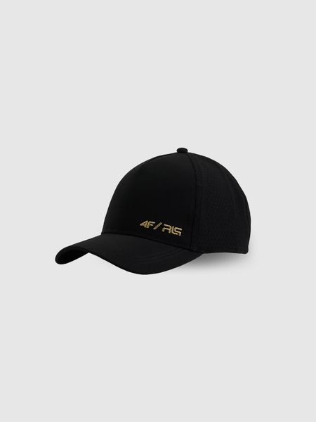 4F Czapka z daszkiem strapback uniseks 4F x Robert Lewandowski - czarna S/M (58cm). Czarne czapki z daszkiem 4F, bez wzorów, z syntetyku. Za 89.99 zł.