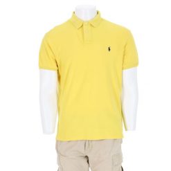 Second life - Męskie żółte polo z krótkim rękawem - Jak nowy. Żółte koszulki polo RALPH LAUREN, m, bez wzorów, bez kołnierzyka, bez ramiączek. Za 127.76 zł.