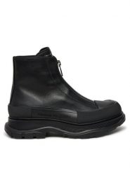 MCQ Alexander McQueen Kozaki 758774WHZ6U Czarny. Czarne kozaki McQ Alexander McQueen, bez wzorów, ze skóry, bez obcasa, bez zapięcia. Za 3,869.00 zł.