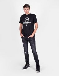 Les Hommes T-shirt Darts | LJT204 700P | Darts | Mężczyzna | Czarny. Czarne t-shirty Les Hommes, m, bez wzorów, z bawełny, bez kołnierzyka, bez ramiączek. W wyprzedaży za 279.00 zł.