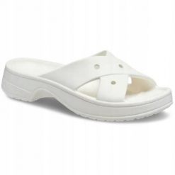 Klapki Dla Dorosłych Crocs Womens Cross Strap. Białe klapki Crocs, z materiału. Za 159.99 zł.