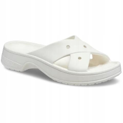 Klapki Dla Dorosłych Crocs Womens Cross Strap. Białe klapki Crocs, z materiału. Za 159.99 zł.