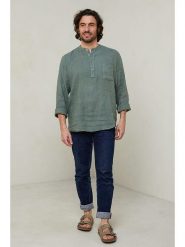 Lin Passion Koszula w kolorze zielonym rozmiar: M/L. Zielone koszule Lin Passion, l, bez wzorów, z bawełny, bez kołnierzyka, bez ramiączek. Za 187.95 zł.