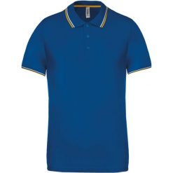 Polo Kariban maille piquée. Niebieskie koszulki polo KARIBAN, m, bez wzorów, bez kołnierzyka, bez ramiączek. Za 149.50 zł.