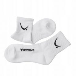 SKARPETY do TENISA STOŁOWEGO PING PONGA BAWEŁNIANE YASAKA rozmiar 39-42. Białe skarpety YASAKA, bez wzorów, z bawełny. Za 45.00 zł.