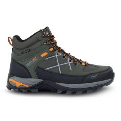 Samaris 3 męskie wodoodporne trekkingowe buty wysokie. Zielone trekkingi Regatta, bez wzorów, bez zapięcia. W wyprzedaży za 349.99 zł.