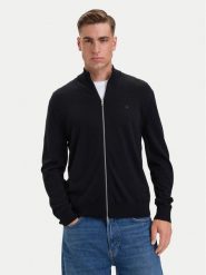 Calvin Klein Kardigan LV04LH320G Czarny Regular Fit. Czarne swetry rozpinane CALVIN KLEIN, m, bez wzorów, z wełny, bez kołnierzyka, bez ramiączek. Za 649.99 zł.