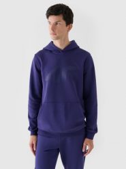 4F Bluza dresowa nierozpinana z kapturem męska - granatowa L. Niebieskie bluzy z kapturem 4F, l, bez wzorów, z bawełny, z kapturem. W wyprzedaży za 119.99 zł.