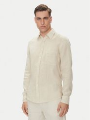 BOSS Koszula 50537381 Beżowy Regular Fit. Brązowe koszule Boss, m, bez wzorów, ze lnu, bez kołnierzyka, bez ramiączek. Za 379.99 zł.