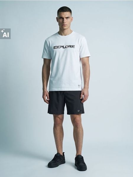 Szorty sportowe Active - szary. Szare krótkie spodenki sportowe Sinsay, l, bez wzorów. Za 39.99 zł.