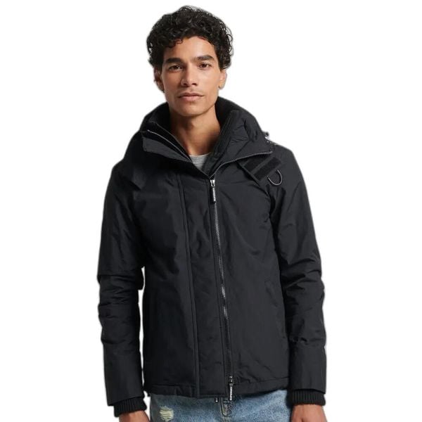 Wodoodporna kurtka Superdry Pop Arctic SD-Windcheater. Czarne kurtki Superdry, s, bez wzorów, z elastanu, bez kaptura. Za 339.10 zł.