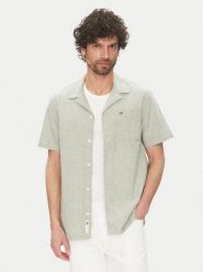 Tommy Jeans Koszula DM0DM20895 Zielony Regular Fit. Zielone koszule Tommy Jeans, l, bez wzorów, z bawełny, bez kołnierzyka, bez ramiączek. Za 209.99 zł.
