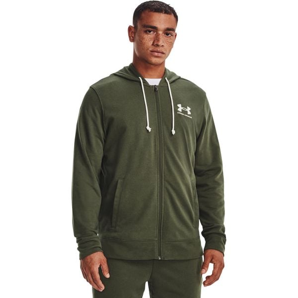 Bluza męska Under Armour Rival Terry Lc Fz Zielony Zielony 2xl. Zielone bluzy Under Armour, m, bez wzorów, z bawełny, z kapturem. Za 338.99 zł.