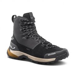 Buty trekkingowe męskie Salewa Mid Powertex. Szare buty trekkingowe Salewa, bez wzorów, z materiału, za kostkę, bez zapięcia, trekkingowe. Za 1,253.00 zł.