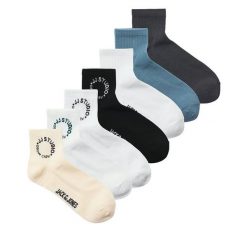 Zestaw 7 par wysokich skarpet męskich Jack&Jones. Skarpety Jack&Jones, bez wzorów. Za 99.99 zł.
