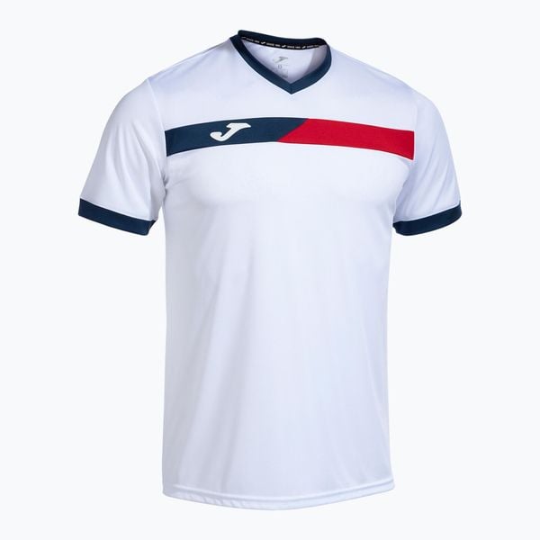 Jersey Joma. Białe t-shirty sportowe Joma, bez wzorów, z jersey, bez ramiączek, do piłki nożnej. W wyprzedaży za 124.55 zł.