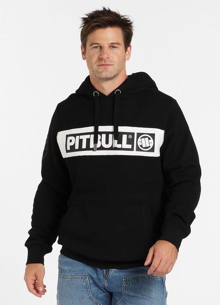 Bluza męska Pitbull z kapturem Sherwood. Czarne bluzy z kapturem PITBULL, l, z aplikacjami, z bawełny, z kapturem. Za 239.00 zł.