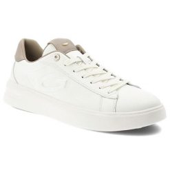 Sneakersy męskie Guardiani, cholewka ze skóry naturalnej klasyczne sznurowanie minimalistyczny design subtelne logo na boku miękka wyściółka, białe,. Białe buty sportowe casual Guardiani, bez wzorów, ze skóry, bez obcasa, bez zapięcia. Za 499.00 zł.