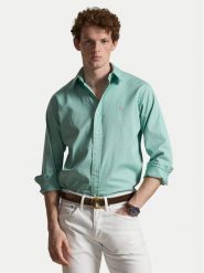 Polo Ralph Lauren Koszula 710B20512008 Zielony Custom Fit. Zielone koszule Polo Ralph Lauren, m, bez wzorów, z bawełny, bez kołnierzyka, bez ramiączek. Za 729.99 zł.