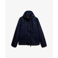 Windbreaker Superdry. Niebieskie kurtki softshell Superdry, bez wzorów, z softshellu, bez kaptura. Za 514.10 zł.