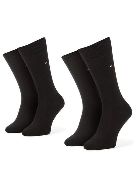 Tommy Hilfiger Skarpety długie 371111 Czarny. Czarne skarpety Tommy Hilfiger, bez wzorów, z materiału. Za 49.99 zł.
