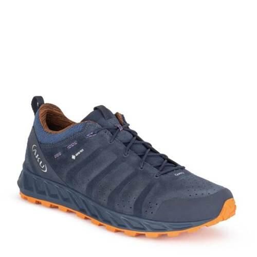 Buty trekkingowe męskie Aku Rapida Gtx. Niebieskie buty trekkingowe Aku, bez wzorów, z materiału, bez zapięcia. Za 794.00 zł.