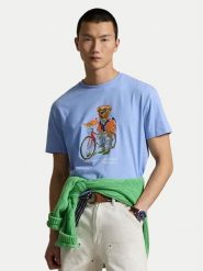 Polo Ralph Lauren T-Shirt 710B16612001 Niebieski Regular Fit. Niebieskie koszulki polo Polo Ralph Lauren, m, bez wzorów, z bawełny, bez kołnierzyka, bez ramiączek. Za 638.99 zł.