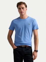 Polo Ralph Lauren T-Shirt 710740727086 Niebieski Slim Fit. Niebieskie koszulki polo Polo Ralph Lauren, m, bez wzorów, z bawełny, bez kołnierzyka, bez ramiączek. Za 259.99 zł.