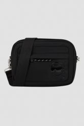 KARL LAGERFELD Czarna saszetka Ikon Nylon Tonal Print. Czarne torby na ramię KARL LAGERFELD, bez wzorów, z nylonu, z nadrukiem, bez dodatków. W wyprzedaży za 741.99 zł.