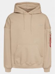 Alpha Industries Bluza Essentials 146335 Beżowy Relaxed Fit. Brązowe bluzy Alpha Industries, l, bez wzorów, z syntetyku, bez kaptura. Za 259.99 zł.