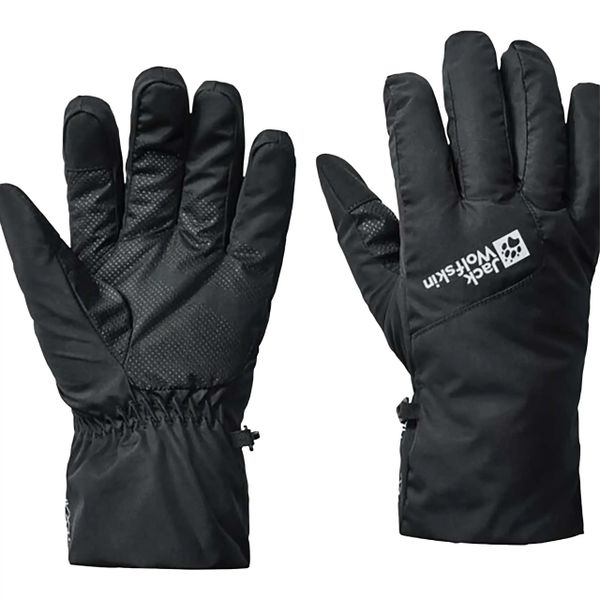 Rękawiczki zimowe Jack Wolfskin WINTER BASIC GLOVE. Czarne rękawiczki Jack Wolfskin, na zimę, bez wzorów, z materiału. Za 149.00 zł.