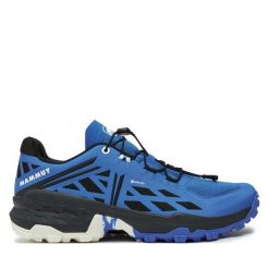 Trekkingi Mammut. Niebieskie botki sznurowane Mammut, bez wzorów, bez obcasa, bez zapięcia. Za 639.99 zł.