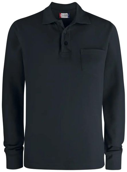 Clique Basic Polo Pocket L/S – klasyczne polo z kieszenią. Czarne sztyblety CLIQUE, bez wzorów, z bawełny, bez obcasa, bez zapięcia. Za 137.92 zł.