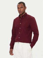 Tommy Hilfiger Koszula MW0MW37550 Bordowy Regular Fit. Czerwone koszule Tommy Hilfiger, m, bez wzorów, z bawełny, bez kołnierzyka, bez ramiączek. Za 349.99 zł.