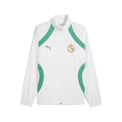 Kurtka dresowa Prematch Sénégal CAN 2025. Białe kurtki Puma, m, bez wzorów, z dresówki, bez kaptura. W wyprzedaży za 307.50 zł.