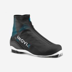 Buty do nart biegowych męskie Inovik XC S 500 styl klasyczny. Czarne buty do biegania INOVIK, bez wzorów, z kauczuku, bez zapięcia, narciarskie. Za 699.99 zł.
