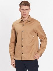 Tommy Hilfiger Kurtka jeansowa Solid MW0MW31773 Brązowy Regular Fit. Brązowe kurtki Tommy Hilfiger, l, bez wzorów, z bawełny, bez kaptura. Za 359.99 zł.